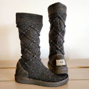 Ugg Classic Argyle Knit Sweater Boots 